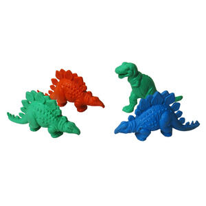 Lot Of 4 Diener Inc. Soft Vinyl Dinosaur Figures - Stegosaurus - Tyrannosaurus